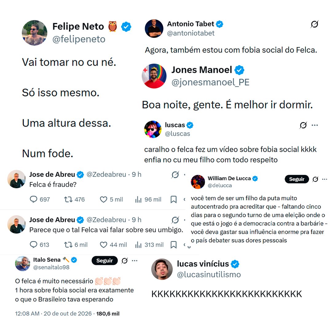republiqueBRA's tweet photo. 🗣️ Retorno de Felca ao YouTube após 1 ano sem publicar novos vídeos frustra famosos que esperavam um posicionamento contra Flávio Bolsonaro e favorável a Lula no 2º turno das eleições. https://t.co/BgnPCIVaIG