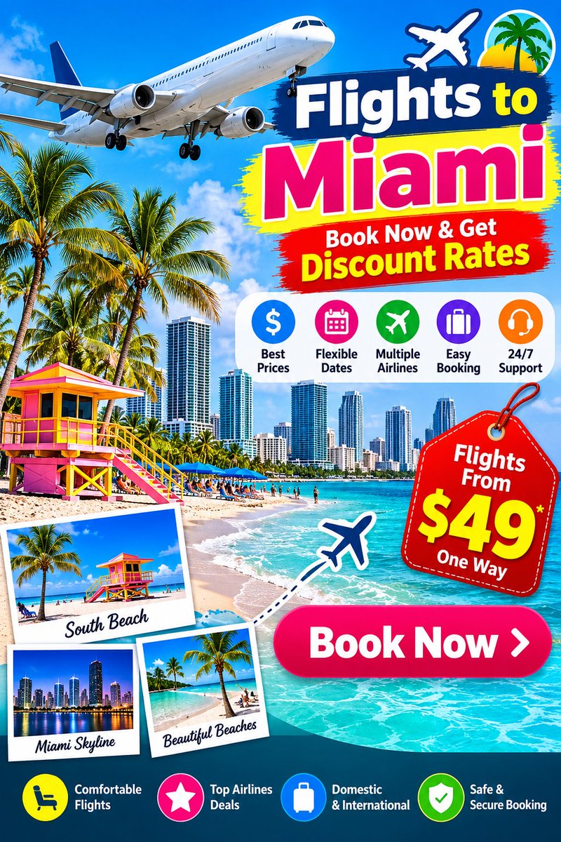 subesh06's tweet photo. Flights to Miami: Book Affordable Airline Tickets and Find Discount Rates
https://t.co/nwt3bYWOcy
#FlightsToMiami #MiamiTravel #CheapFlights #FlightDeals #DiscountAirfare #TravelDeals #MiamiBeach #TravelUSA #AffordableTravel #VacationPlanning #BookFlights #TravelInspiration https://t.co/ZTarbvtQhx