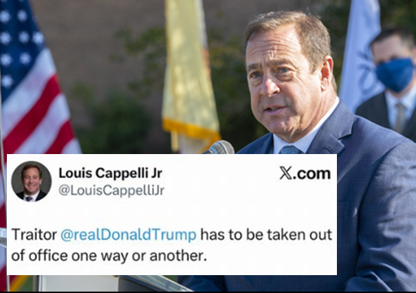 SaltyGoat17's tweet photo. This is exactly the sort of speech that caused 3 assassination attempts on President Trump

Louis Cappelli Jr needs to resign...

And if he refuses he needs to be removed!! https://t.co/tJOksD6bHw
