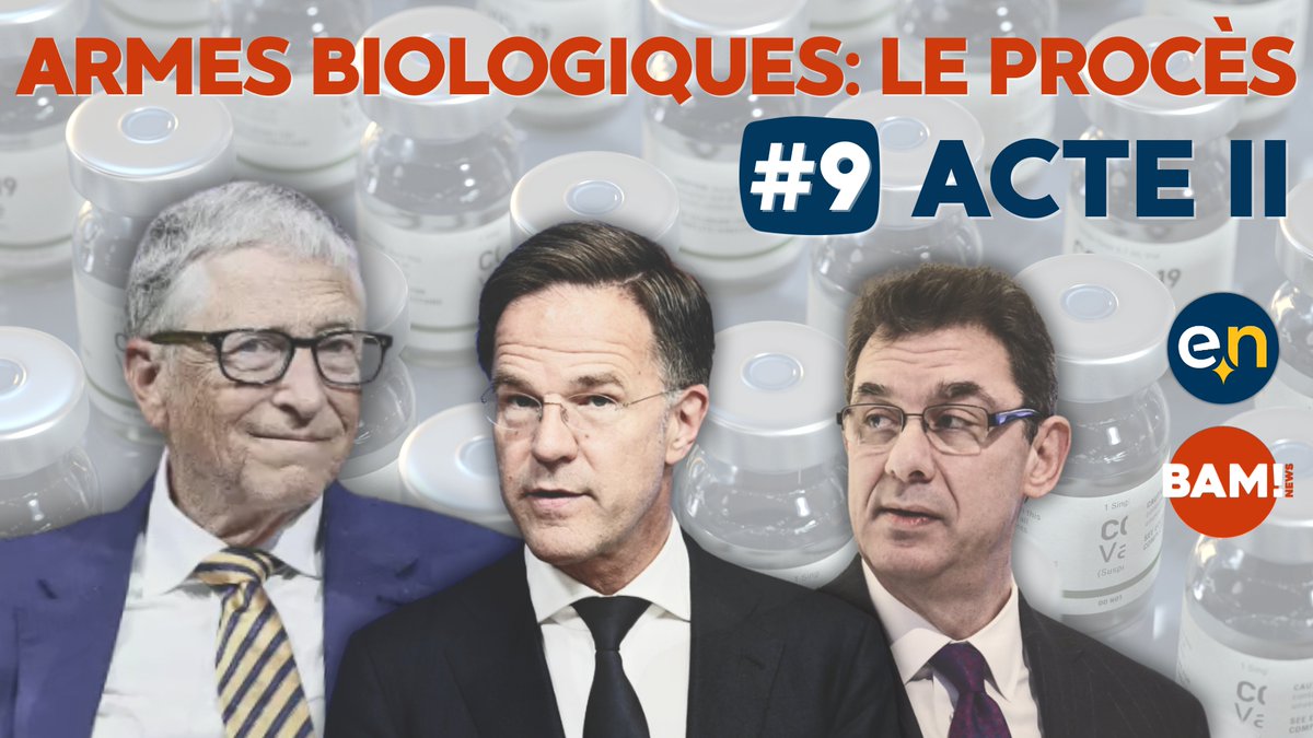 BAM_PRESS's tweet photo. ARMES BIOLOGIQUES, LE PROCÈS*
#9
ACTE II
Le procès vs Bill #Gates, Albert Bourla (#Pfizer), Mark Rutte (#OTAN), arrive enfin au débat de fond et aux témoins**, Mike Yeadon, Catherine Austin-Fitts (@solari_the), @sasha_latypova, @PhdSansone:
alors le combo #covid+#vaccins est-il une arme biologique délibérément conçue pour nuire?

Le point sur le procès dans l'article de @SentaDepuydt
ici 👉 https://t.co/CexGj2veHu
ou là 👉 https://t.co/nun9Y1pbXb

**
Les experts, témoins sous serment, sont:
- Dr Mike Yeadon, ex dirigeant chez #Pfizer
- Catherine Austin-Fitts (@solari_the), ex ministre du gouvernement🇺🇸 et personnalité de la haute finance
- @sasha_latypova, ex cadre supérieure en R&D pharma
- @PhdSansone, aussi pour Francis Boyle, père de la loi🇺🇸 de 1989 sur le terrorisme par armes biologiques, qui a alerté dès 2020-21 sur l'origine militaire🇺🇸 du combo #covid+#vaccins et qui est subitement décédé en 2025

*
@essentiel_news et @BAM_PRESS, médias indépendants amis, se sont associés pour couvrir cet événement international et vous offrir cette série de publications réalisées par nos envoyés communs en Hollande, avec le soutien de la @ALnpvl

Pour nous découvrir, vous abonner, nous relayer:
- https://t.co/JnKaQF88zx
- https://t.co/Whw4vWxrdy