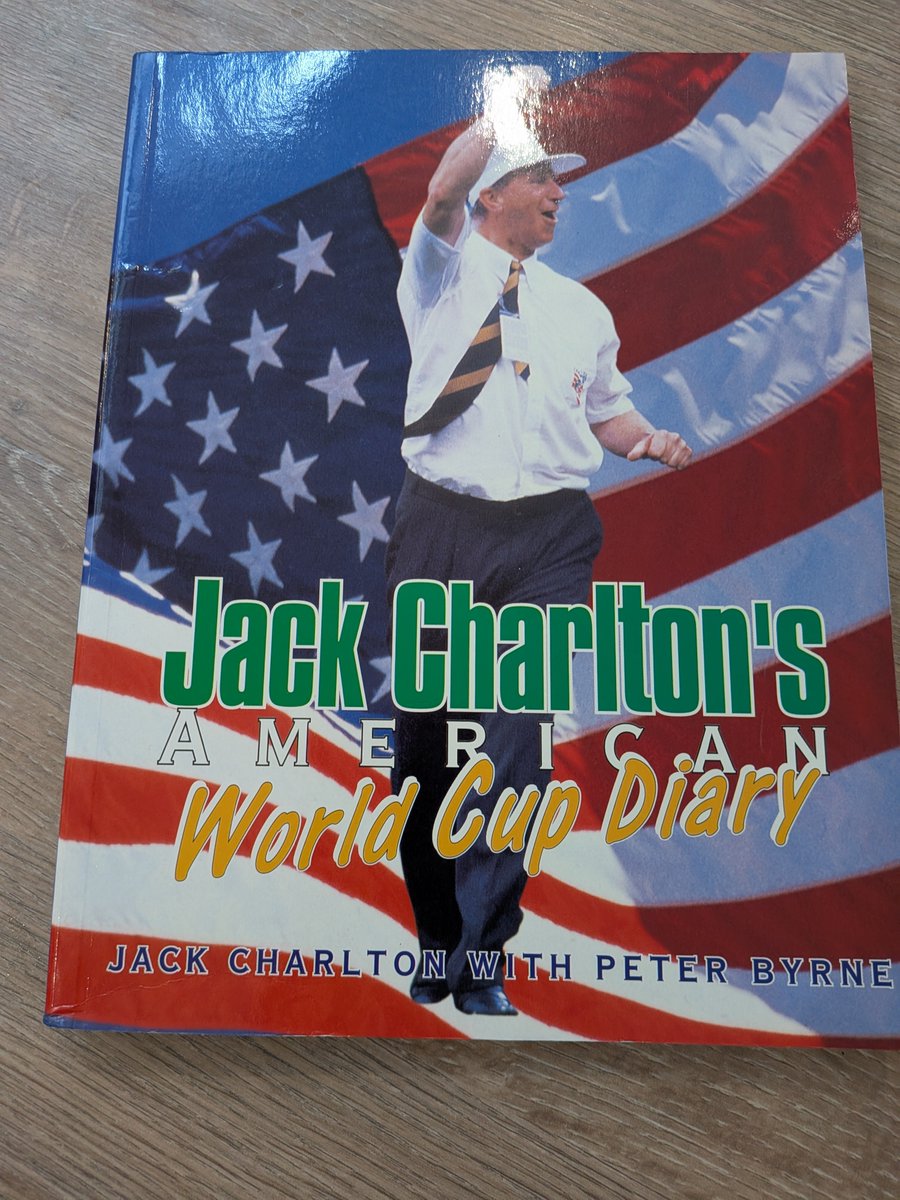 BTGWGFootball's tweet photo. Sometimes, it's raining outside and you just have to say I'm going to settle in and ready Jack Charlton's USA 94 World Cup diary. https://t.co/lCVP0kFBeo