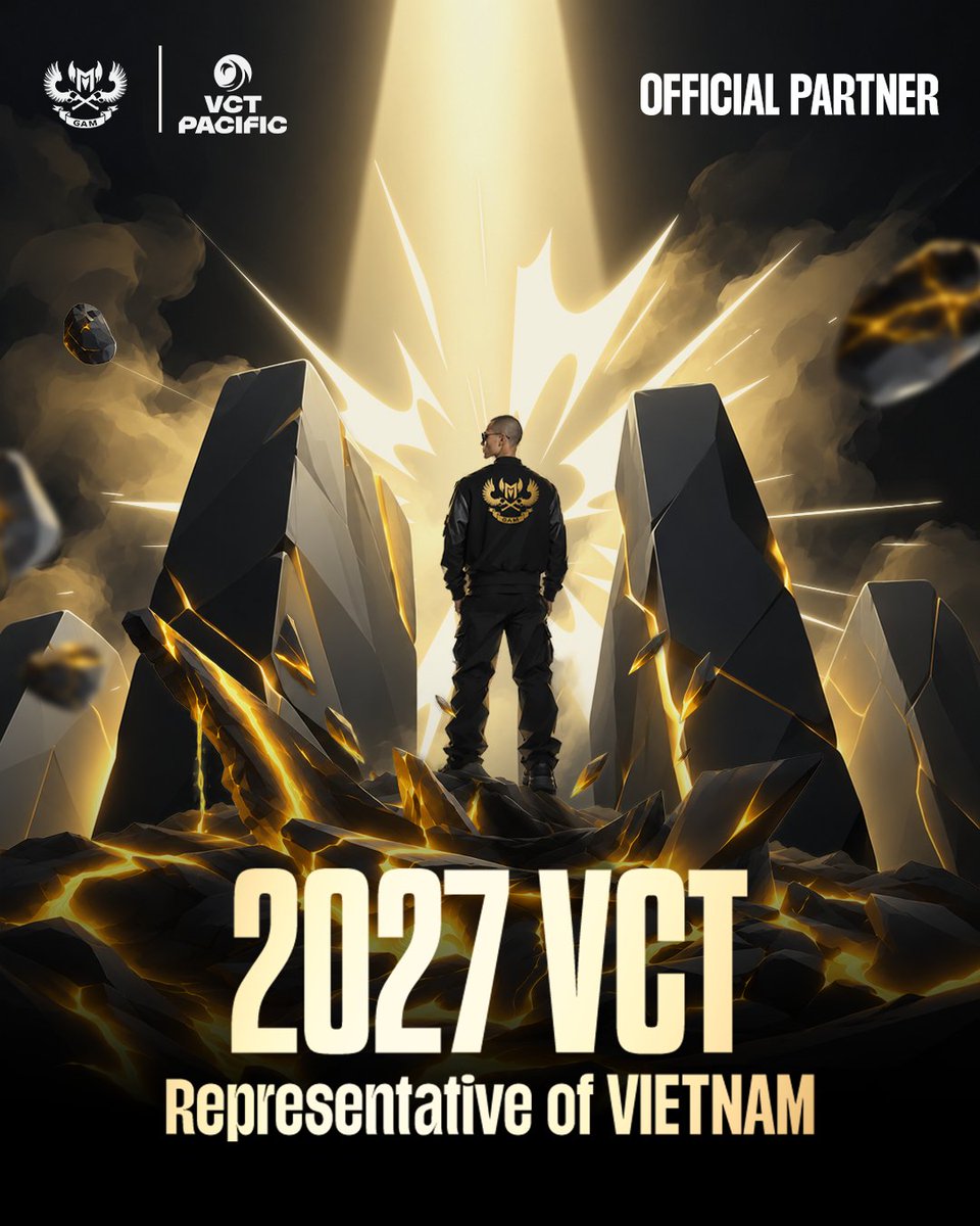 VALO2ASIA's tweet photo. [OFFICIAL] 🇻🇳 GAM Esports has secured its spot in the next VCT Partnership cycle for 2027-28 in Pacific

"After a decade of legacy in League of Legends, GAM Esports has been selected by Riot Games as a VCT 2027 partner team, representing Vietnam.

A new team. A new stage. Same ambition."