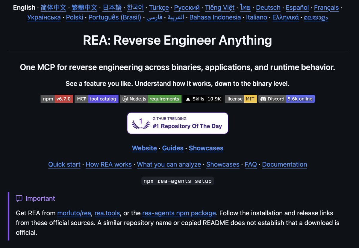 Decoder_Space's tweet photo. 🚨Trending #Repository
Reverse Engineer Anything 🔥 https://t.co/gH6Knl4nqb