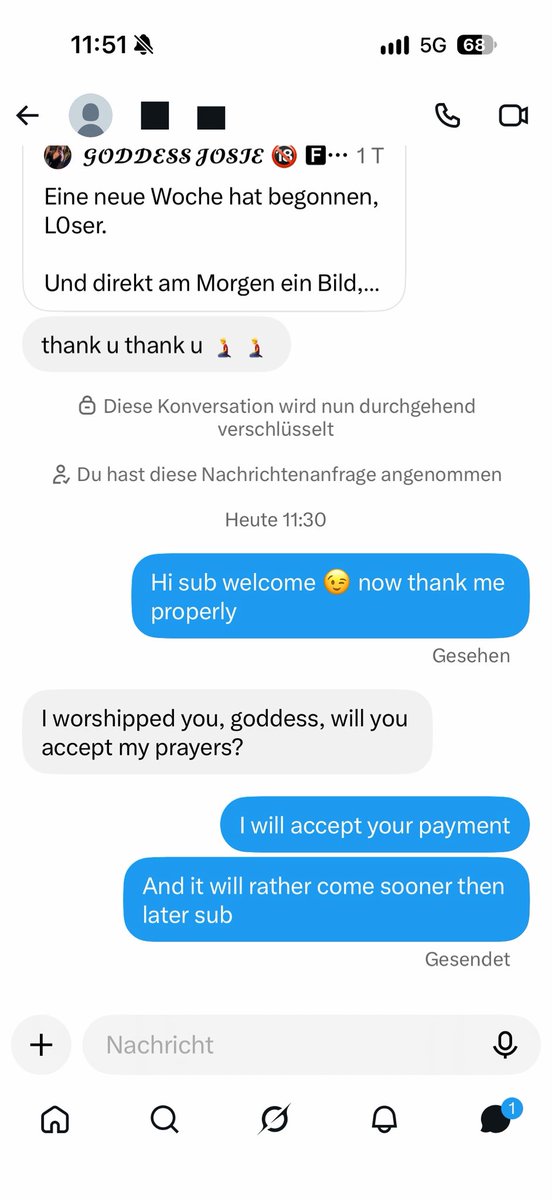 GoddessXJosie's tweet photo. Well now he couldn’t even find out how high unblock fee would be.😂👀

Not my fault.🤦🏽‍♀️ 

Don’t test my patience too much, you Idi*ts.🫩

#findom #femdom #Geldherrin https://t.co/8yK6000T3C