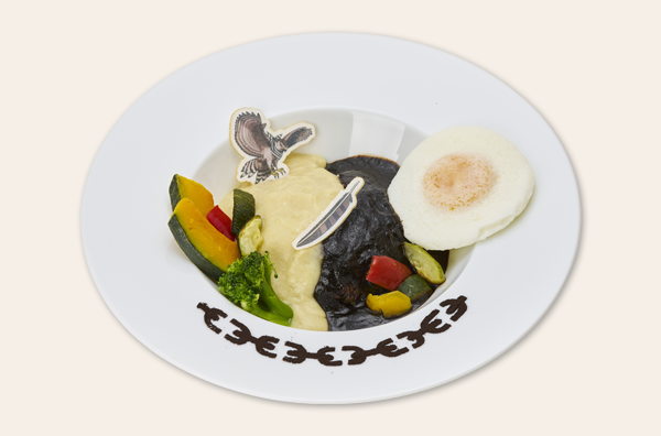 Capcom_Cafe's tweet photo. ／
📢 #カプコンカフェ 「逆転裁判25th」コラボ
＼

『夕神迅の法廷の暗黒騎士の黒白カレー』

夕神検事をイメージした黒白のあいがけカレーです✨
「漆黒の闇」と「純白の義理人情」を思わせる贅沢な一皿です♪

#逆転裁判 https://t.co/KHpIjkBS4v
