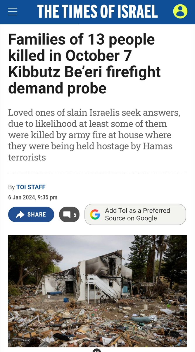 mwalid's tweet photo. @suspiciouspider @AJEnglish Would you be shocked to learn that Israeli helicopters opened fire on October 7, and tanks shelled kibbutz homes? Israeli media reported both. Yet how many Israelis were killed by IDF fire? Why hasn't there been a full, independent investigation and greater public outrage? https://t.co/nZW84ZYzw6