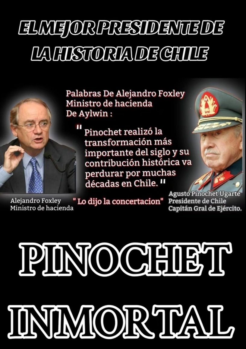 MaximoDMeridius's tweet photo. @MarioAntonioZ13 De eso no hay duda, el mejor Presidente que ha tenido Chile en su historia ha sido el Capitán General, Augusto Pinochet Ugarte.

Aquí les dejo parte de la verdadera historia de Chile durante el Gobierno Militar que los zurdos mugrosos no quieren que se sepa...!!! https://t.co/tsZKvU4gm3