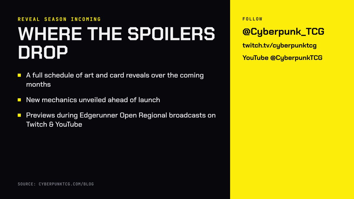 saldamico02's tweet photo. Cyberpunk TCG Set 2 is OFFICIAL 🔥

WeirdCo just revealed Set Two, Edgerunners: Burn Bright, live during the Creator Invitational from CD PROJEKT RED HQ in Warsaw.

What we know so far:

⚡ The Edgerunners anime cast comes to the table: characters, weapons, Cyberware and iconic scenes from the Netflix / Studio TRIGGER series
⚡ New Legends and Units to add to your current crew, or build a full Edgerunners crew from scratch
⚡ Brand-new mechanics and a ton of new chrome
⚡ Anime-style art across foil and textured treatments
⚡ An all-new chase rarity, still under wraps

📅 Hits hobby stores Spring 2027, with prerelease tournaments one week before launch.

Full announcement 👇
https://t.co/s1qDIaOwxn

#CyberpunkTCG #Edgerunners #BurnBright #Cyberpunk2077 #CyberpunkEdgerunners #TCG #TradingCardGame