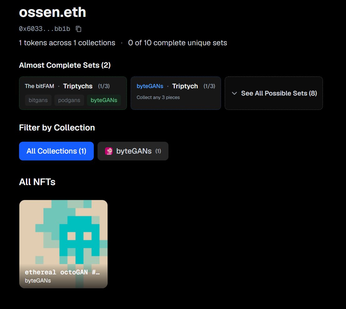 VanArman's tweet photo. Featured Collector of the Day @osseneth 

I’ll admit, though, I’m curious who told you about the bitGANg and what drew you to them, as opposed to my more critically acclaimed AI portrait collections? https://t.co/mHxG0tLsaa