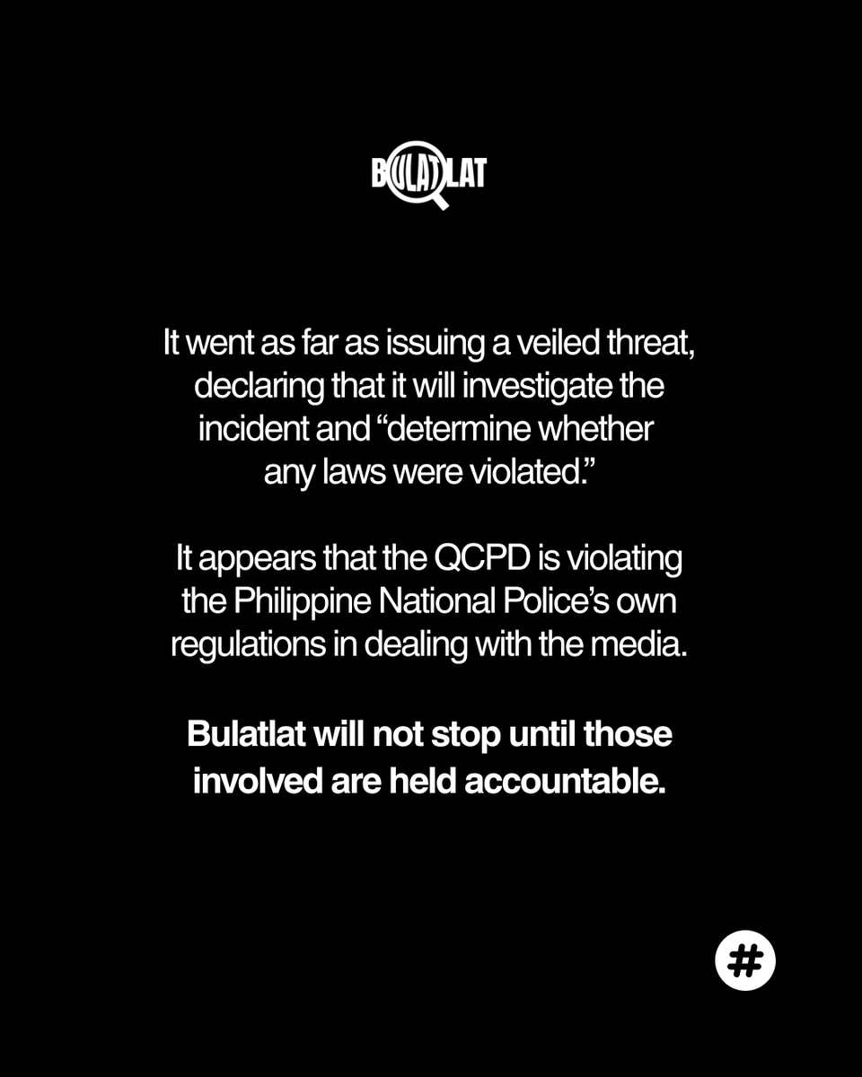 bulatlat's tweet photo. Stop lying, QCPD!

Bulatlat condemns the outright lies being peddled by the Quezon City Police District (QCPD) in relation to the incident yesterday in front of the Department of Agrarian Reform. https://t.co/vQEpfvHlES
