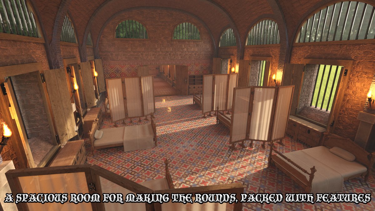 squarepeg3d's tweet photo. *Really* been getting back into the swing of making assets, and next in the lineup is "Medieval Infirmary for Daz Studio" - packed with features!

See more promos and nab it on my Renderhub:
https://t.co/3E5QUQpk3O

Or hit my Asset Orange P for cheaper:
https://t.co/dDIGnNkRPE https://t.co/FvHn6Uo3Sq