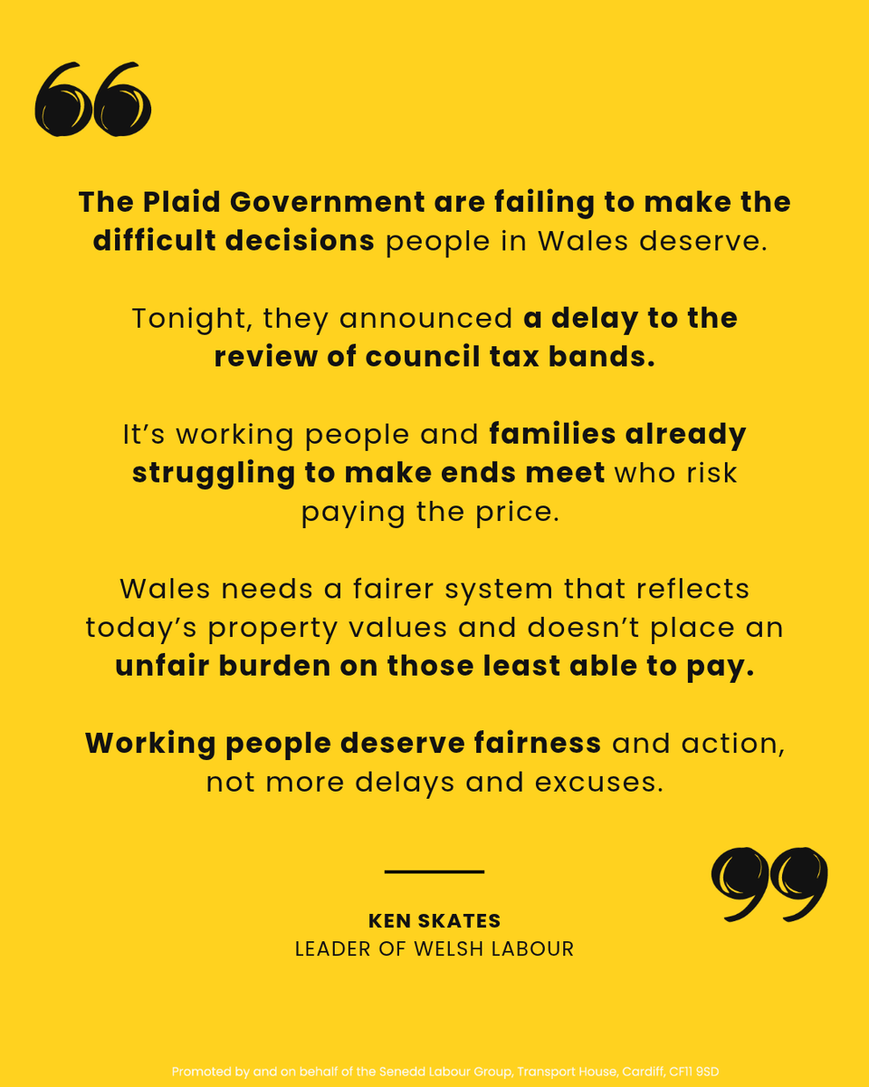 KenSkatesMS's tweet photo. Another delay from Plaid, while working families wait for a fairer council tax system. https://t.co/8EyMKyfKW6