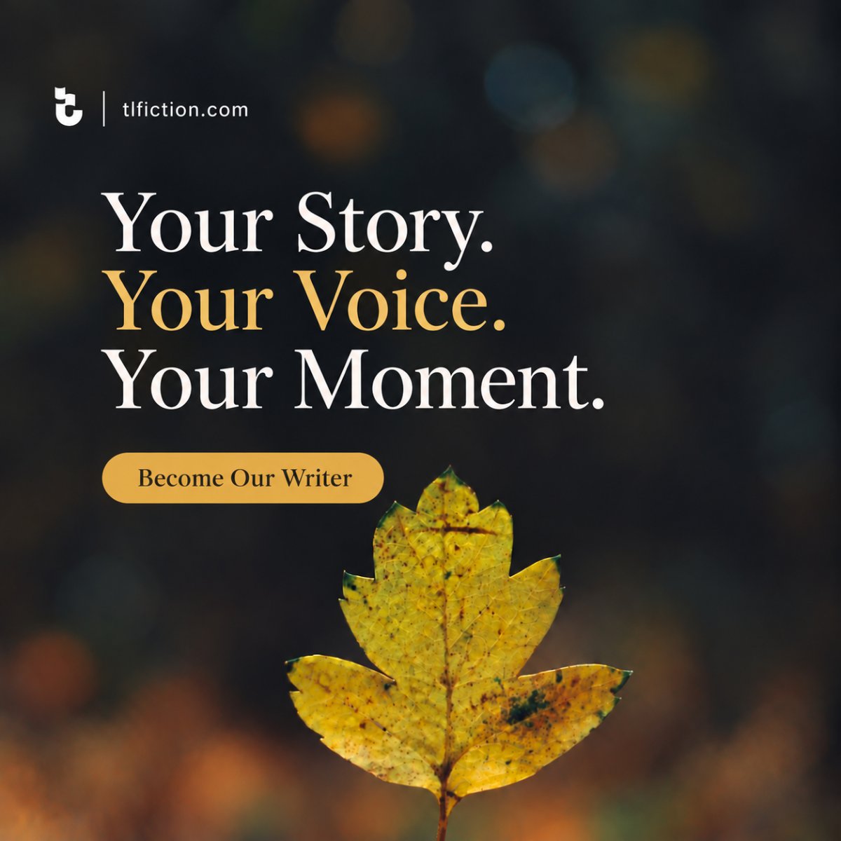 TLFStories's tweet photo. ✍️ Writers: you don't need permission to believe your story deserves to be read.

Your voice matters. Your story matters.

Keep writing. Keep sharing. The world needs stories only you can tell.

Become a TLF writer: https://t.co/11mhQCCWAS

#TalkingLeavesFiction #WritersOfX https://t.co/QkwfvJbtzY