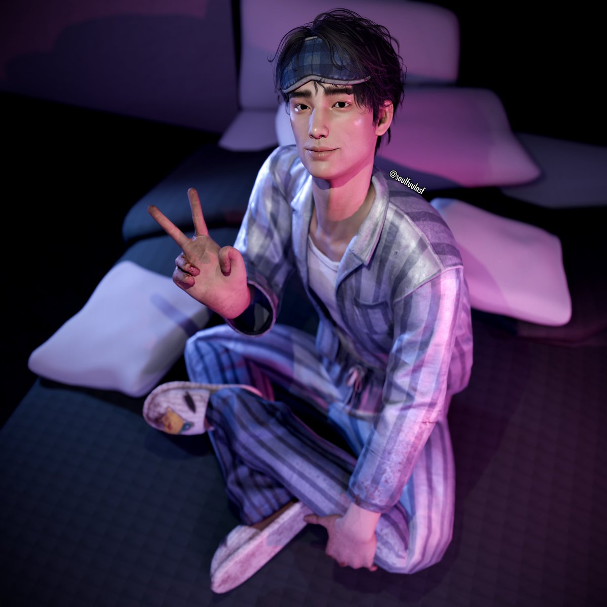 soulfuulasf's tweet photo. new fit, had to make a render💫💤
my precious, hes so freaking cute in his new outfit🥺

#kwontaeyoung #deadbydaylight #dbd #dbdart https://t.co/62RrZoPjMv