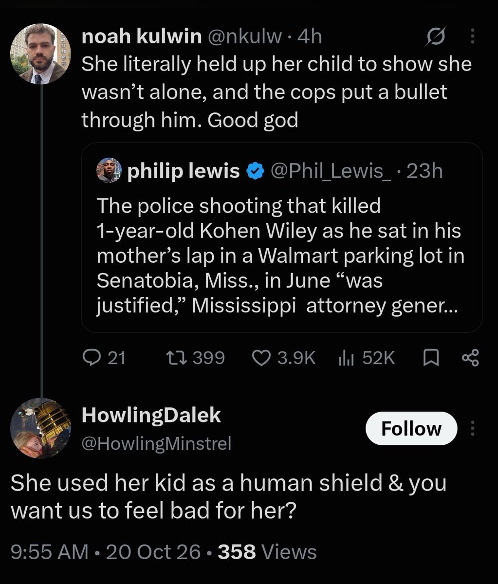 nellodee's tweet photo. There's a direct line from the justifications made for domestic police violence and extrajudicial killings, even of literal babies, to the justifications made to the violence enacted by our govt abroad, directly or indirectly by the weapons we make and sell to our allies. https://t.co/zQKPfZDJ0e