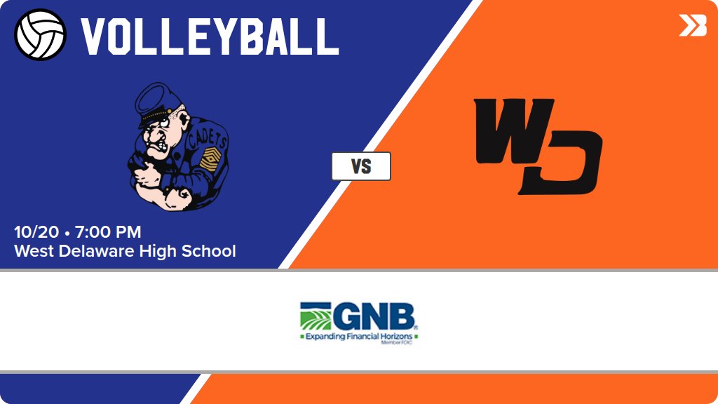 WD_Activities's tweet photo. Volleyball (Varsity) Game Day! - Check out the event preview for the The West Delaware Hawks vs The Crestwood Cadets. It starts at 7:00 PM and is at West Delaware High School. https://t.co/hFut33r5sI