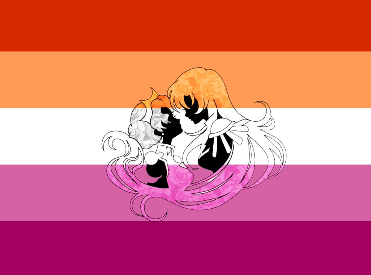 yuriutena's tweet photo. reposting them... Utena/Anthy solo butchfemme flags with an additional lesbian flag with both Utena and Anthy on it https://t.co/fqFwfncVVg