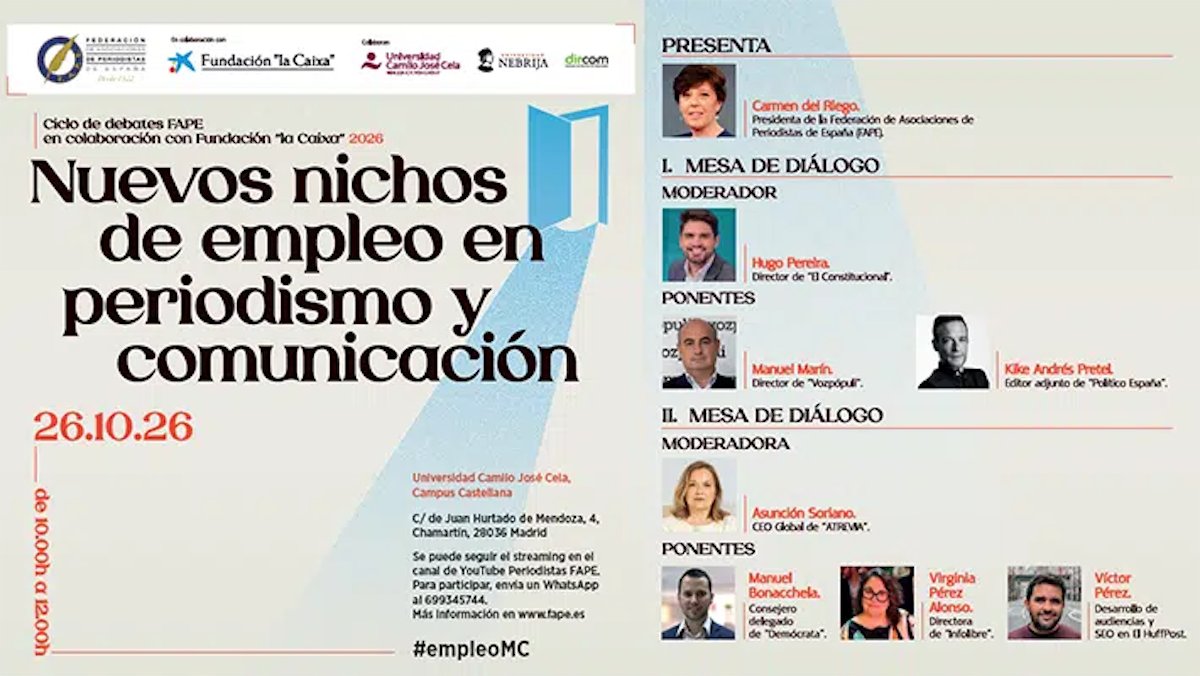 espaciodircom's tweet photo. Una jornada analizará los nuevos nichos de empleo en comunicación y periodismo @fape_fape
https://t.co/vHiLM4RO2Q
#mediosdecomunicacion #comunicaciondigital #comunicacionaudiovisual #comunicacionsocial https://t.co/SbcxTwLbfT