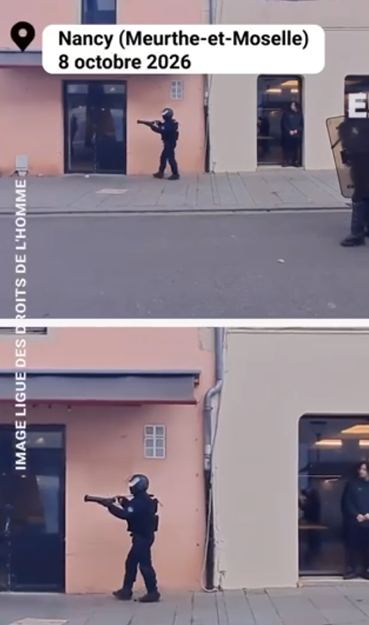 Raikivagli's tweet photo. @CrichtoBal @Acermendax @Sonic_urticant Un exemple ici.
Lanceur COUGAR en tir tendu.
Un COUGAR est conçu uniquement pour tirer des grenades, non des balles de défense. De ce fait il est strictement interdit de faire des tirs tendus avec (contrairement au LBD-40 où le tir tendu est possible). https://t.co/12QTfAoPoU