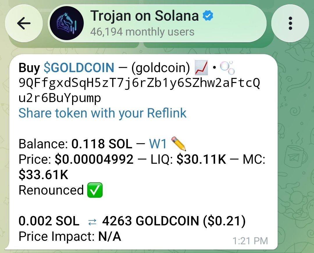 goldcoin__sol's tweet photo. $goldcoin CTO testing a trading bot for automatic buybacks at interval times daily

These buybacks will increase both daily burn and buy transaction volume.

ca: 9QFfgxdSqH5zT7j6rZb1y6SZhw2aFtcQu2r6BuYpump

Learn more: https://t.co/uDp2Qv8iDb 

@TrojanOnSolana https://t.co/cEzUNhXEWh