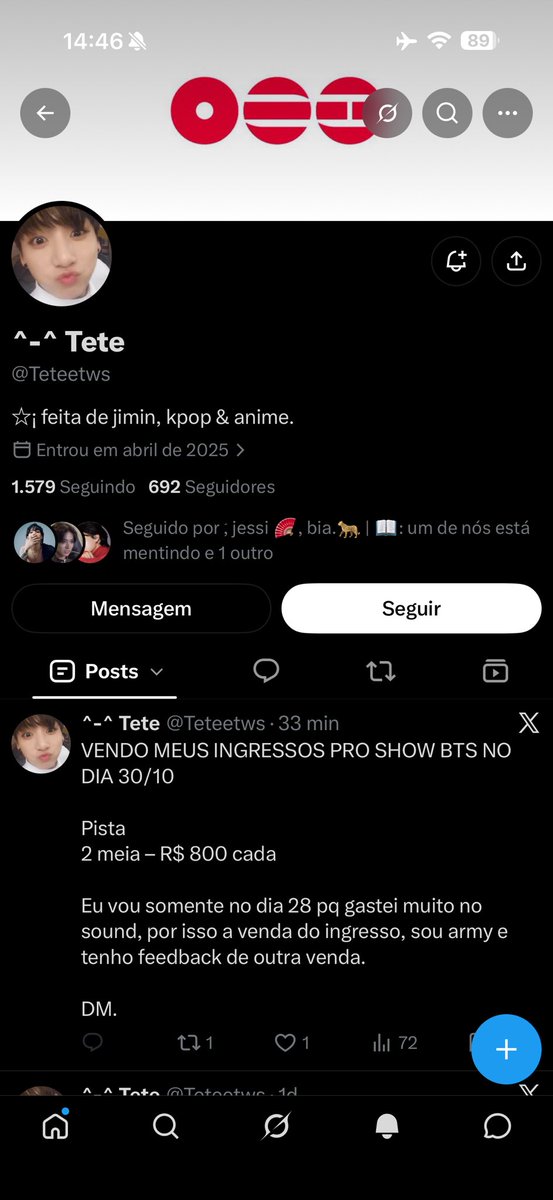 seoklore_'s tweet photo. ALGUMAS DAS CONTAS DA GOLPISTA 
VAGABUNDA!!!!!!!! ALERTA DE GOLPE, ELA ESTÁ EM VÁRIAS CONTAS 🚨🚨🚨🚨🚨🚨 
TENTOU DAR O GOLPE E ME BLOQUEOU https://t.co/dhB9wSAxH0