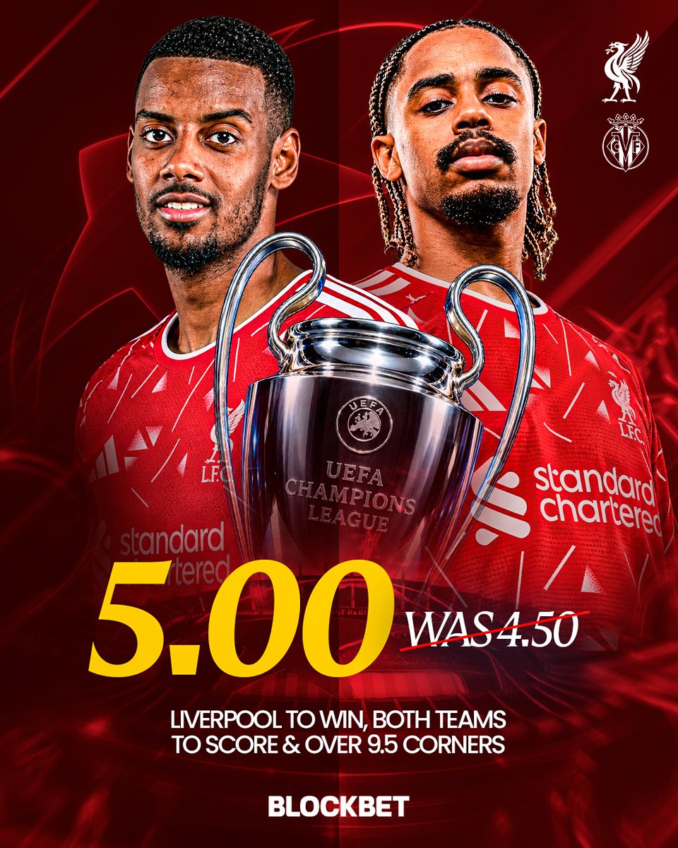 BlockBetGG's tweet photo. PSG vs Barcelona.
Liverpool vs Villarreal.

Boosted odds on both now live. 

Lock in before kick-off: https://t.co/DzY79bltVI 😈