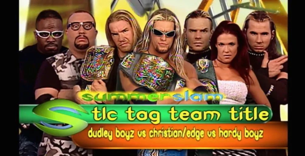 Taggsy79's tweet photo. 🤝 Tag Team Tuesdays  #WSO 🤝

Time for a #WinnerStaysOn shake up as we move to a Tuesday match drop &amp; focus on Tag Team wrestling!

My choice to kick it all off may as well be another 1st. How about The Dudley Boyz vs Edge &amp; Christian vs The Hardy Boyz in the 1st ever TLC Match https://t.co/4qe4ePnNOP