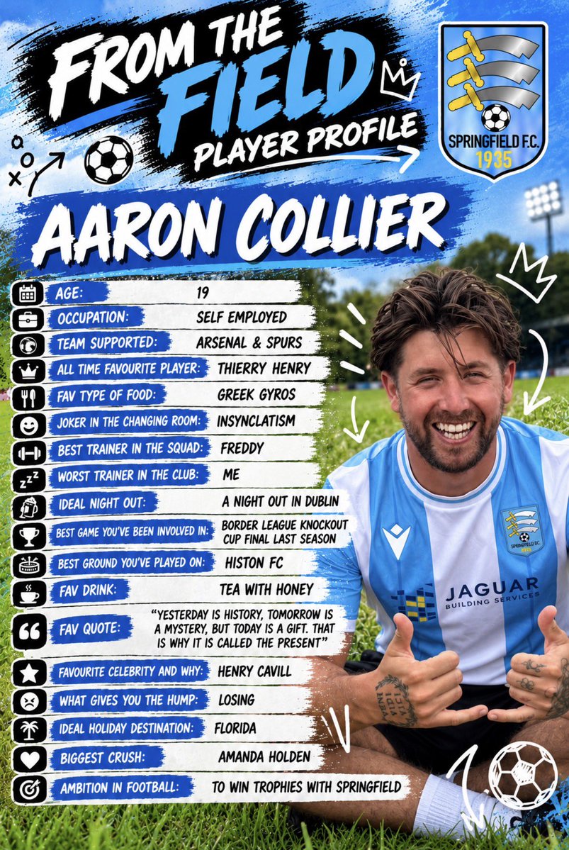 Springfield1935's tweet photo. Meet one of this seasons new recruits. AARON COLLIER

#grassrootsfootball #grassroots #Essex #football #upthefield https://t.co/RGINxku7rv