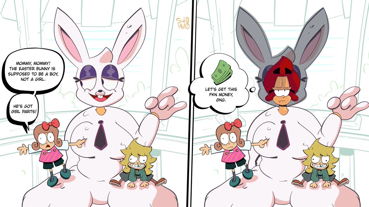 StudioHWO_Draws's tweet photo. “Easter Bunny gig”
——————————
Easter post in October? Yuhuh. 
Tags:
#art #digitalart #artcommunity #drawing #drawn #cartoon #cartooncharacter #cartoonist #illustration #oc #ocart #bunnygirl https://t.co/JmeziBAFH8