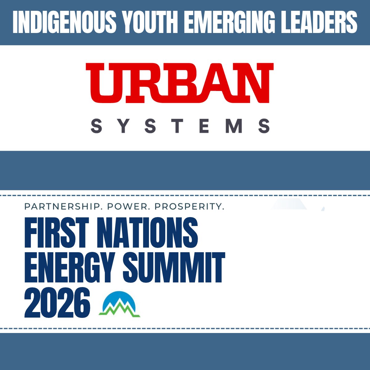 CleanEnergyBC's tweet photo. Creating space for emerging First Nations leaders to connect, learn and see themselves in the future of British Columbia’s clean energy and electricity sectors is an important part of FNES 2026.

We’re grateful to Urban Systems for supporting two participants through this year’s Indigenous Youth Emerging Leaders Program.

Selected Emerging Leaders will join First Nations leaders, industry, government, utilities and other sector partners at FNES for two days of learning, relationship building and meaningful conversations about the opportunities shaping BC’s energy future.

Participants receive complimentary FNES registration and eligible travel support, including accommodations, travel costs and meals.

Nominations are open to members of BC First Nations who are 18–35 years of age and have an interest in clean energy, electricity, sustainability, economic development or related career opportunities.

Nominations close October 26, 2026. Selected Emerging Leaders will be notified October 28. Self-nominations are welcome.

Learn more and nominate an Emerging Leader:
https://t.co/MmmQJQgAAd

Thank you to Urban Systems for helping support two Emerging Leaders to be part of FNES 2026.

Together, we power the future.