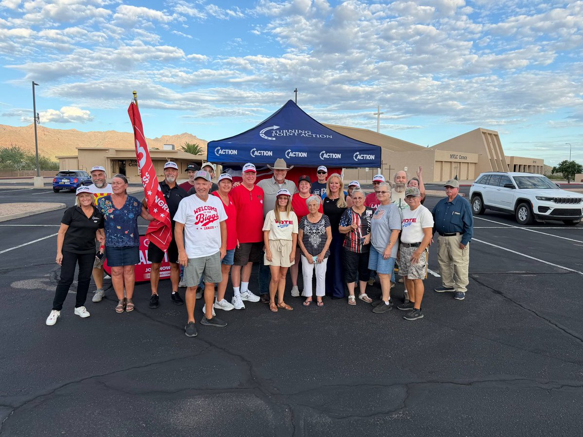 TPAction's tweet photo. The Election is officially two weeks out and the final stretch is here 🇺🇸

Our TPAction team is on the ground every day knocking doors, turning out voters, making calls, and doing whatever it takes to win.

Get out and vote. Bring a friend. Knock doors. Make calls. Volunteer. Every conversation and every vote matters.

Elections are won by people who show up. Let’s finish strong and fight for America’s future.

Click the link in our bio to get involved!