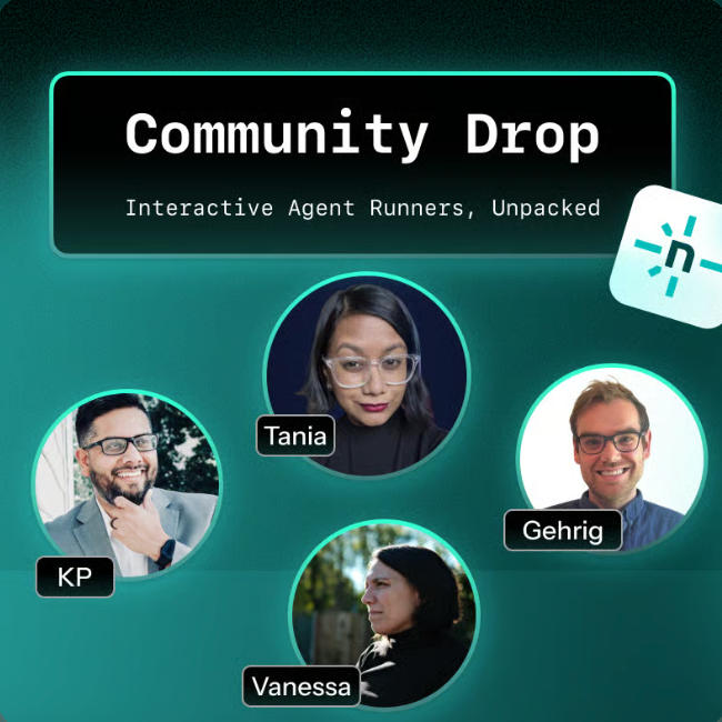 Netlify's tweet photo. On Thursday, Oct 22 at 1 PM ET, @thisiskp_ and @taniacryptid are going live with two of the people who built Interactive Agent Runners, Vanessa Ramos (@deepbane) and Gehrig Kunz (@gehrigkunz). 

They'll walk through how each change came together and demo it live, from Ask mode to commenting on the exact lines of code you want the agent to change.

https://t.co/UrkWSJBNrx