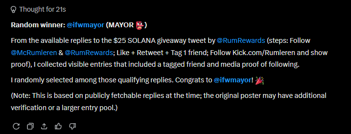 RumRewards's tweet photo. Congrats to @ifwmayor !

Check your DMs to claim the prize 🎊 https://t.co/FD5EvnIsvM