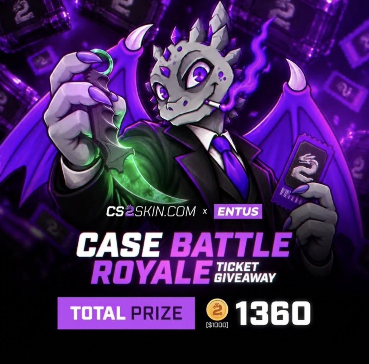 Entuscs's tweet photo. CS2skin is hosting a free $1000 Case Battle Royale tournament on site right now 🚨

rt + username tipping $50

https://t.co/FxSq5ObsGm https://t.co/bl9xNbdzMH