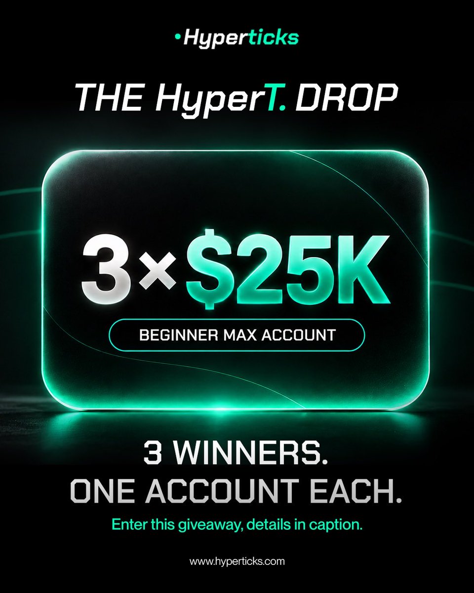 Klaus_Trades's tweet photo. 🚨Partnership annoucement🚨

🚀@Hyperticks x @Klaus_Trades 

THE HyperT. DROP

3× $25K Beginner Max Accounts 3 winners. One each.

How to enter: →  @Hyperticks @Klaus_Trades → Like + RT → Tag a trader → Join the Discord: https://t.co/bKHjBKD3cM

Good luck. 
https://t.co/SiBQ6eVHiF

50% discount using code
KLAUSTRADES