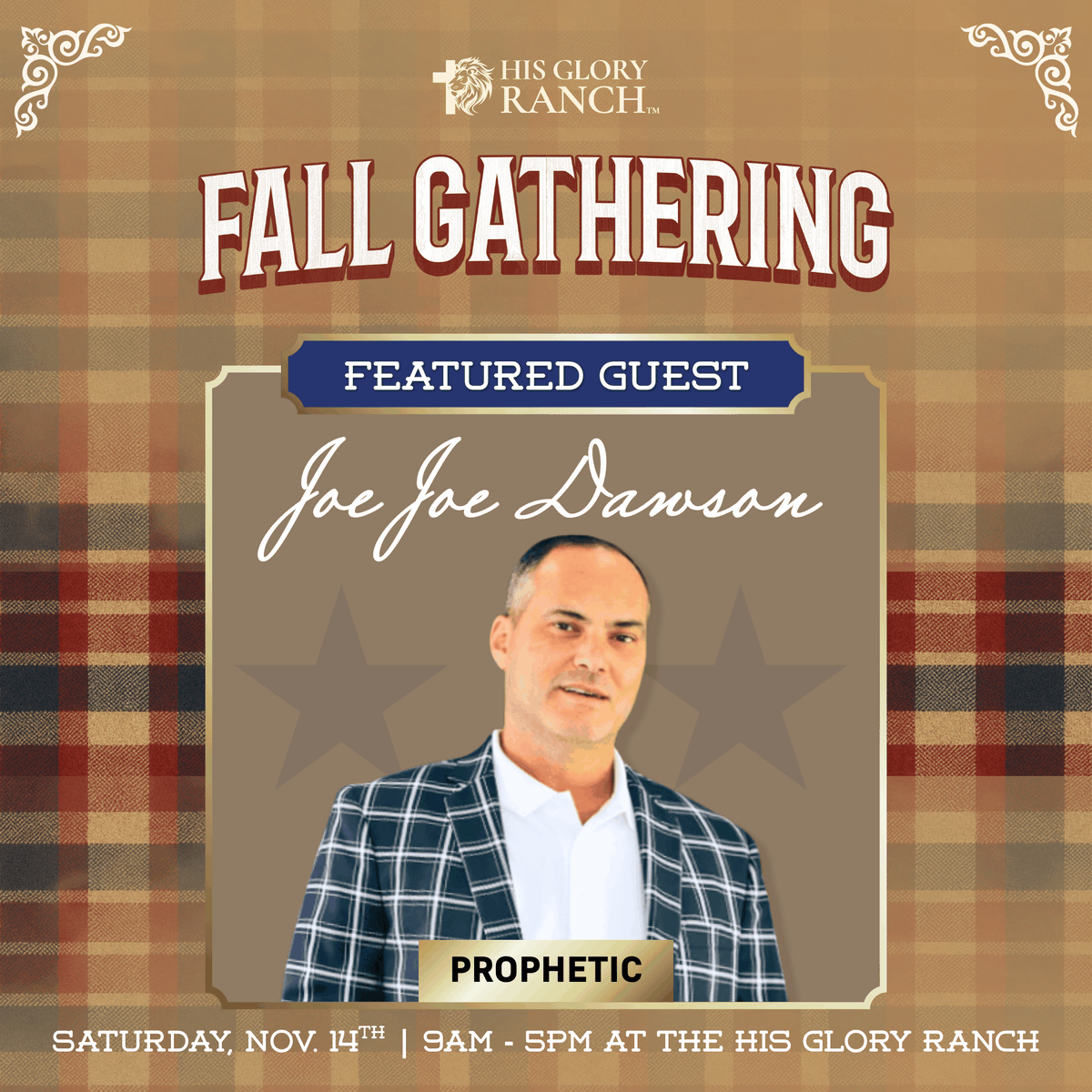 HISGLORYME's tweet photo. We’re excited to welcome Joe Joe Dawson as a featured guest at this year’s Fall Gathering!

Known for his powerful prophetic ministry, deep insight into Kingdom strategies, and dedication to sharing the word of God, Joe Joe brings a timely message of faith, spiritual breakthrough, and divine encouragement. As a trusted apostolic voice in the body of Christ and a renowned bestselling author of books like Kingdom Mindset and Recipe for Revival, he has dedicated his life to helping believers fulfill their God-given destiny and walk with renewed boldness.

Come hear a fresh, powerful word from Joe Joe Dawson and be part of an unforgettable day bringing the His Glory community together for powerful worship, divine encouragement, and meaningful fellowship. We can't wait to see you there!

📅 When: Saturday, November 14th | 9 AM – 5 PM

📍 Where: His Glory Ranch, Mount Pleasant, Texas

🔗 https://t.co/ChRJOZ7YyP