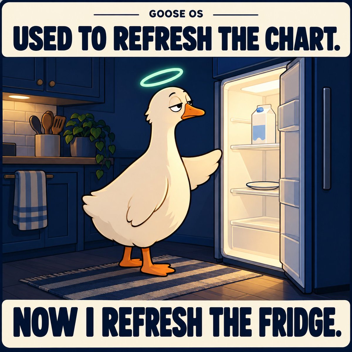 BufferGoose's tweet photo. Same reflex. Different kind of dip. 🪿 https://t.co/ec6xpllREe