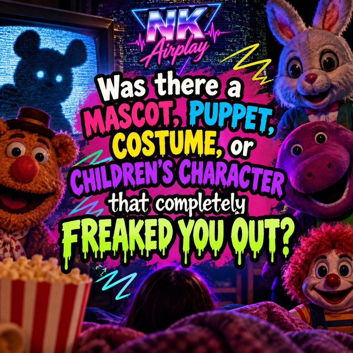 NKAirplayRadio's tweet photo. What TV character scared you as a kid even though they weren’t actually supposed to be scary? #ThingsThatScaredUs https://t.co/V75yntGlXD