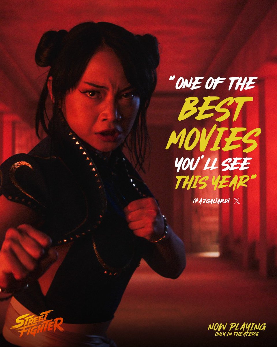 Street_Fighter's tweet photo. THE YEAR'S BIGGEST FIGHT DESERVES THE BIGGEST SCREEN! 👊 Get your tickets to see #StreetFighterMovie - NOW PLAYING only in theaters. https://t.co/r9obdOBUD7 https://t.co/3RZuRlqlXq