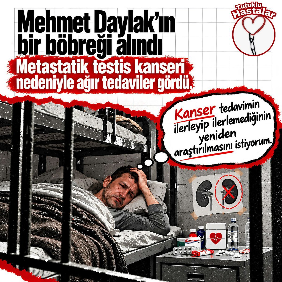 AlexKarance's tweet photo. MehmetDaylak Yaşasın
Bir matematik öğretmeni, ağır bir hastalıkla mücadele ediyor. Mehmet Daylak’ın yaşadıkları, insan onurunun her şeyden önemli olduğunu hatırlatıyor. KHK mağduriyetleri görmezden gelinmemeli.
@adalet_bakanlik 
@TBMMresmi 
@ctekurumsal https://t.co/ehMneUyTBK