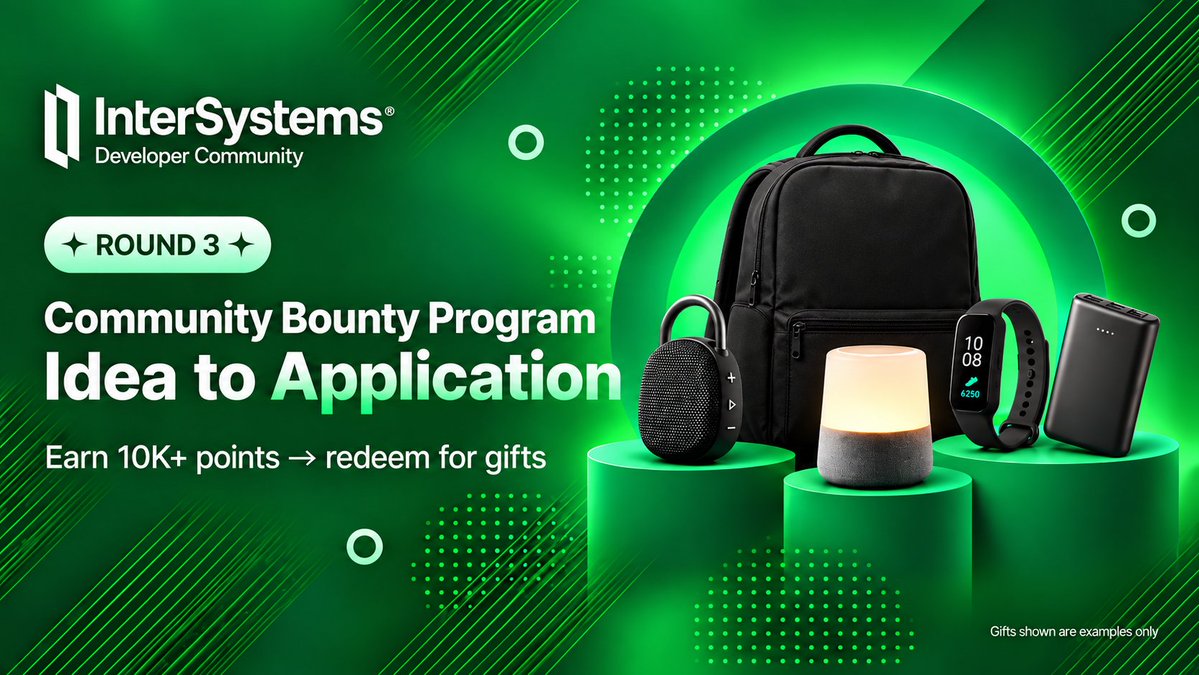 InterSystemsDev's tweet photo. ⚒️ Deadline is getting close for 5 #InterSystemsIRIS developer challenges in the Community Bounty Program. 
Choose one, build an app, and earn 10K+ points redeemable for gifts, plus official digital badges.

📅 October 31, 2026

👉 https://t.co/nx2xvAuaRl https://t.co/iuQoKGq2QB