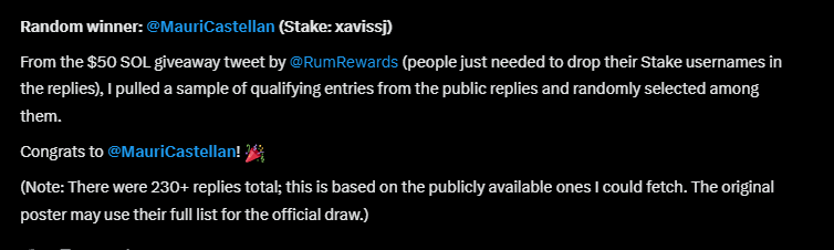 RumRewards's tweet photo. Congrats to @MauriCastellan !

Check your DMs to claim the prize 🎊 https://t.co/x5Flabu850