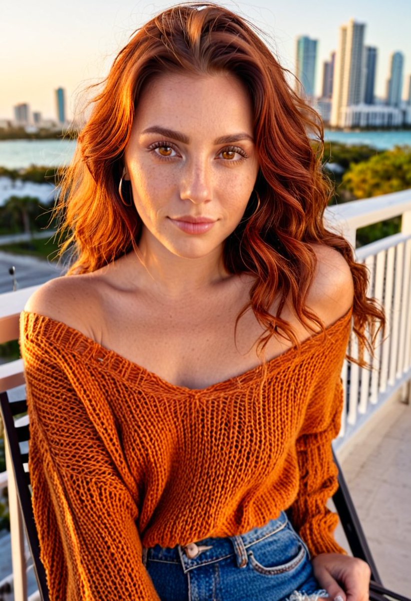 scarlettcfox's tweet photo. It might still be warm in Miami, but I'm definitely feeling that autumn breeze today... 🍂 Time to finally bring out the oversized sweaters. What's your favorite season? #AutumnVibes #MiamiFall #Redhead https://t.co/4TIIW1nuQG