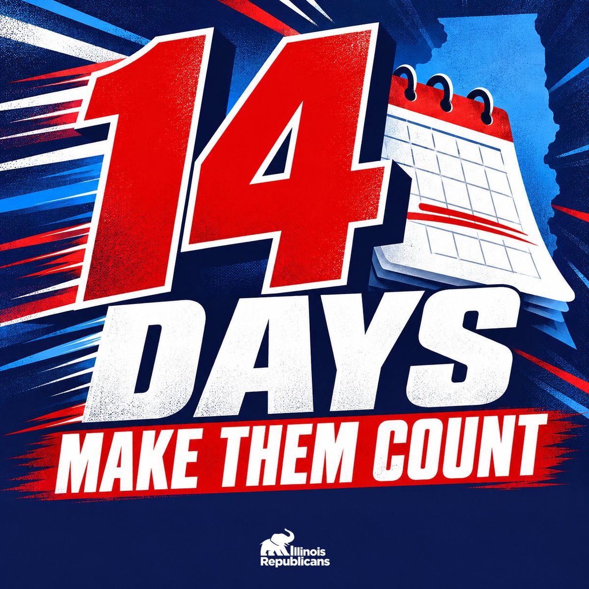 ILGOP's tweet photo. 14 DAYS. THE COUNTDOWN IS ON. 🗳️

Make your voting plan. Sign up for a volunteer shift. Remind three friends to vote.

Every day matters. Every vote counts.

Let's finish strong, Illinois!

Get info at https://t.co/RCT8b2yCJV! https://t.co/wO43sjmvrQ