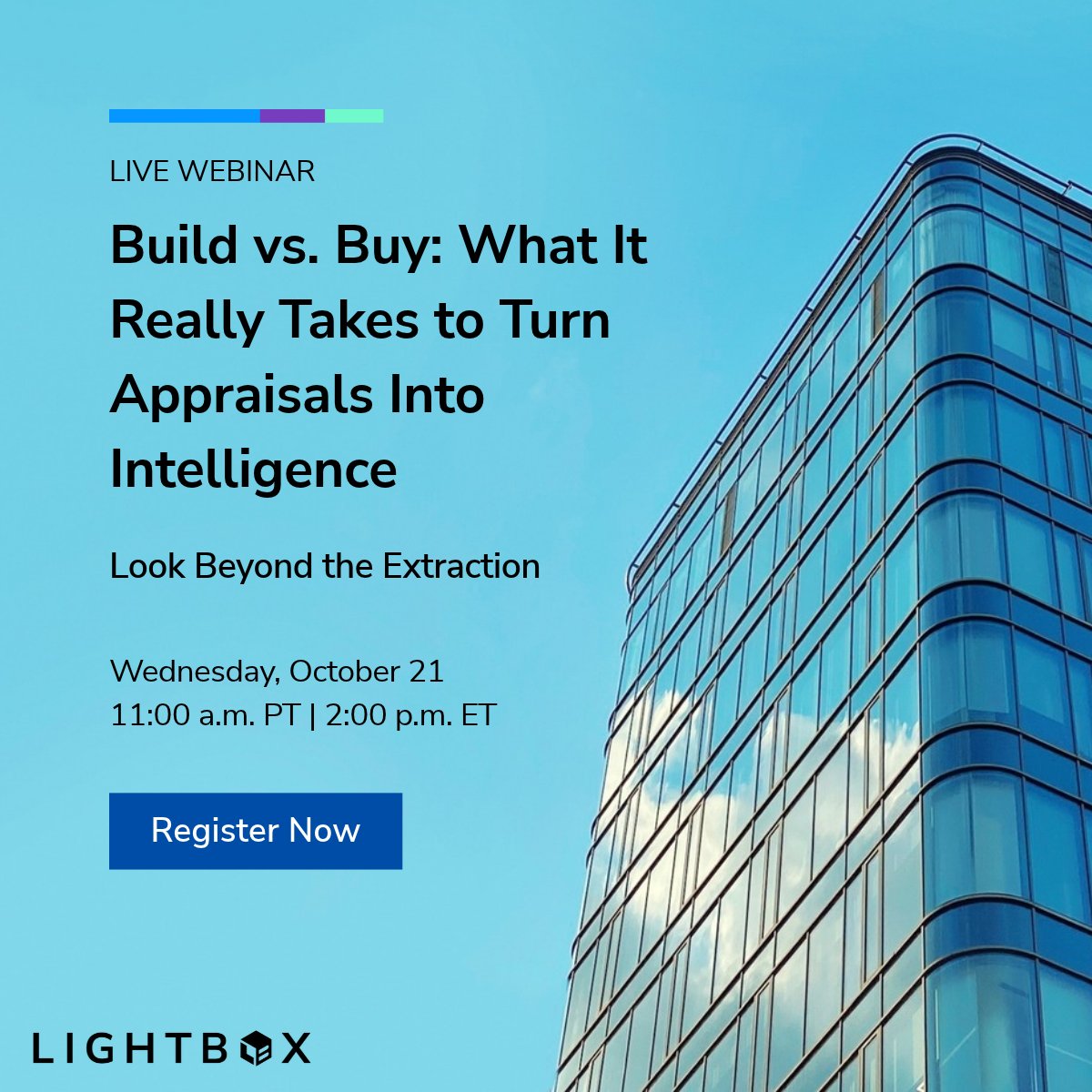 LightBoxRE's tweet photo. Tomorrow: Build vs. Buy Appraisal Intelligence

Your AI model extracted the appraisal data. Now what?

Turning that data into trusted intelligence requires consistent definitions, source traceability, validation, review workflows, and a way to put the information to work across the lending lifecycle.

Join us tomorrow, October 21 at 2:00 p.m. ET, for a practical look at the build-versus-buy decision and see @LightBoxRE Fundamentals in action.

Last chance to register: https://t.co/AkLstJB1Ae