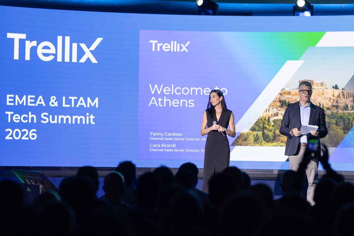Trellix's tweet photo. The Trellix EMEA &amp; LTAM Tech Summit is officially underway in Athens!

Opening keynotes, partner strategy sessions, and a packed room of security leaders already trading ideas.

What stood out to you today? https://t.co/j55r3EifYF