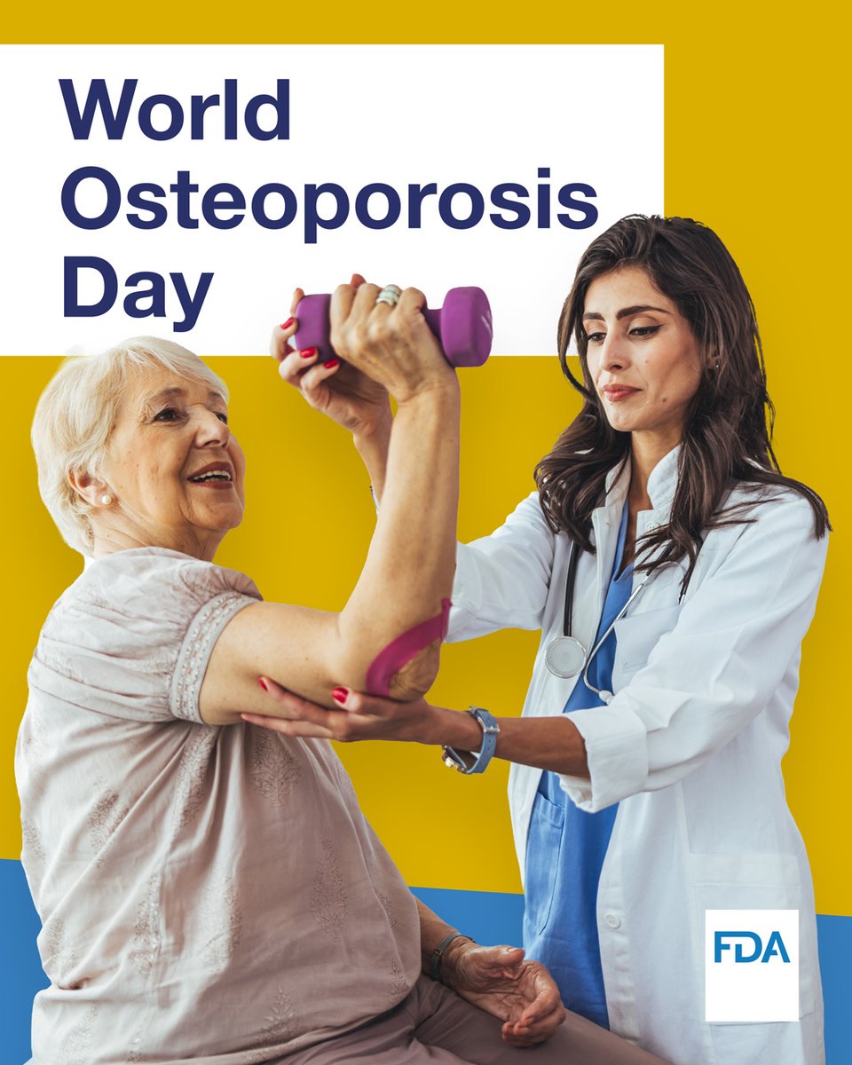 FDA's tweet photo. 🦴 Strong bones support healthy aging. On #WorldOsteoporosisDay, learn how FDA-approved biosimilars may be an option for some bone-related conditions, including certain forms of osteoporosis: 

Learn more: https://t.co/OANBOeoM5M https://t.co/sP3QcFlh3Z