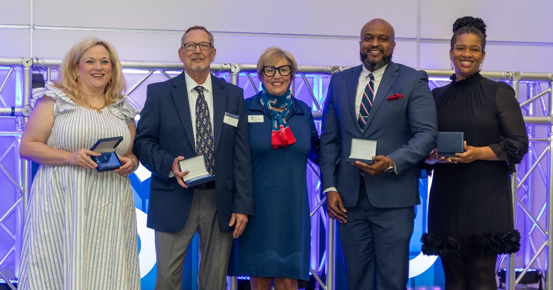 ColumbusState's tweet photo. We’re proud to celebrate our 10 outstanding CSU Alumni Association honorees from our Homecoming Week awards luncheon! Congrats to Bobbi Starr, Jack &amp; JoRhee Pezold, and all who make a difference at CSU and beyond. 

Read more about their impact > https://t.co/5u5SfVKBeX https://t.co/NHFjqwzBg4