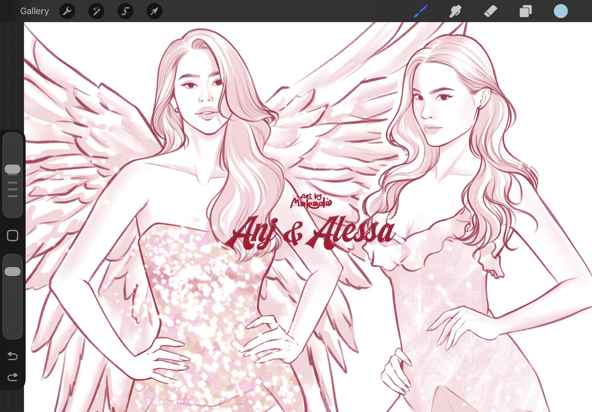 untitledblue's tweet photo. angels 🪽
— if anj &amp; alessa are angels for VSFS 💗

// lineart muna cant do full render
#SixKissesWP #OffTheRecordWP https://t.co/i3JCkrixj1