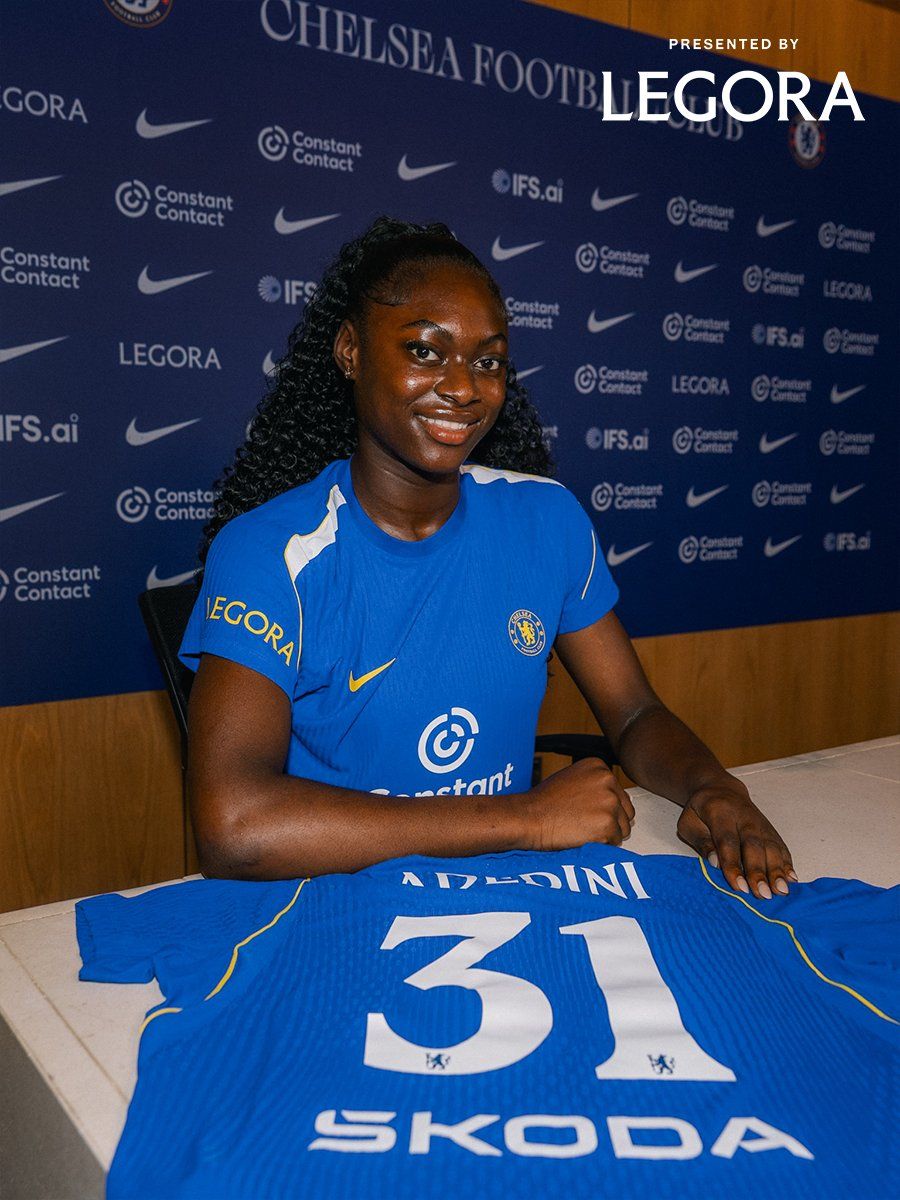 Tibush2's tweet photo. ⚽ Welcome to Chelsea, Rachael Adedini! 💙

The 17-year-old French forward has signed her first pro contract with the Blues. She won the Golden Boot at the 2026 U17 Euros and is the tournament's joint all-time top scorer. ✅

📸 @ChelseaFCW #CFCW #WSL https://t.co/drdpZqQda2